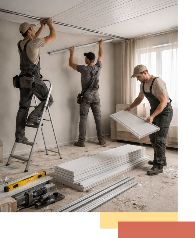 Монтаж потолка из ПВХ панелей в Похвистнево оперативно и качественно