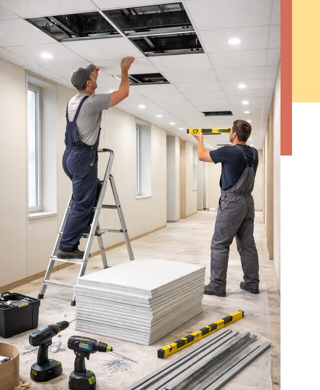 Ремонт потолка Армстронг в Похвистнево от 4613 руб. — быстро и недорого | ОТДЕЛОЧНИК-Пхв