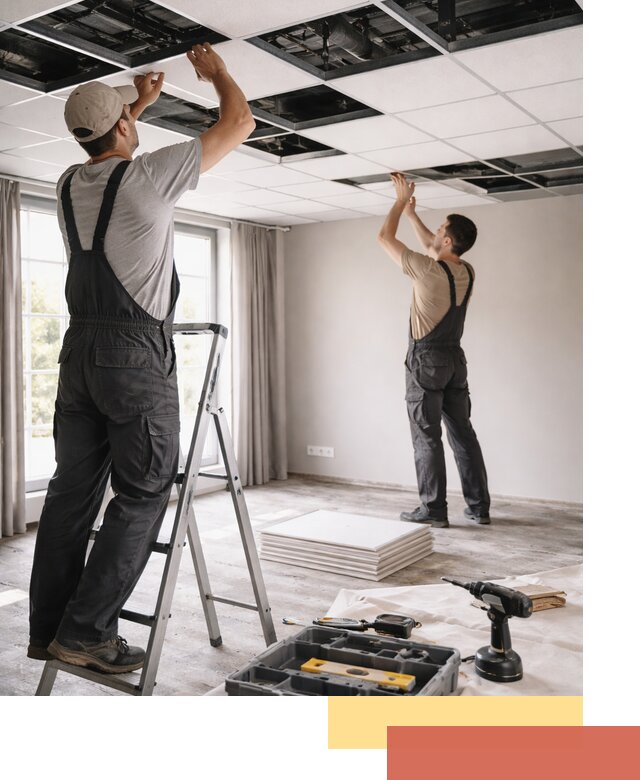 Замена плит подвесного потолка в Похвистнево быстро и качественно