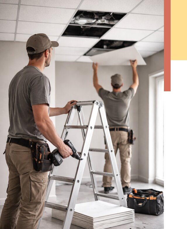 Обслуживание подвесного потолка в Похвистнево от 3588 руб. — быстро и недорого | ОТДЕЛОЧНИК-Пхв