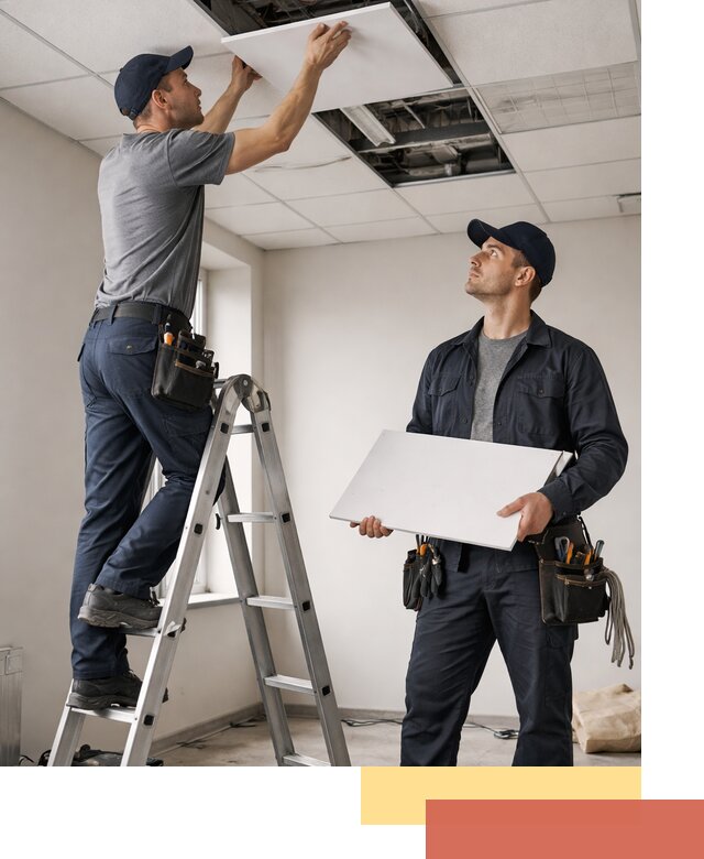 Обслуживание подвесного потолка в Похвистнево — ремонт и чистка