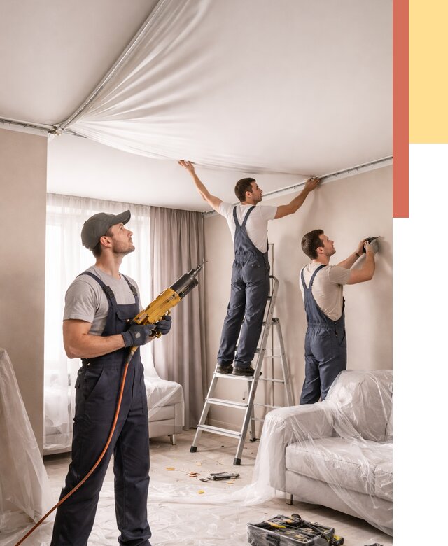 Установка натяжного потолка в Похвистнево от 4613 руб. | Быстро и недорого — ОТДЕЛОЧНИК-Пхв