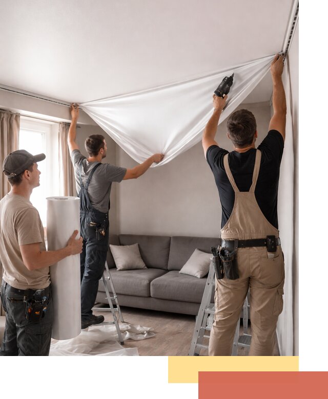 Монтаж сатинового натяжного потолка в Похвистнево качественно и быстро