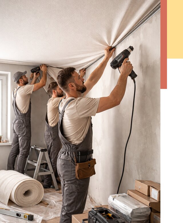 Монтаж фактурного натяжного потолка в Похвистнево от 769 руб. — ОТДЕЛОЧНИК-Пхв