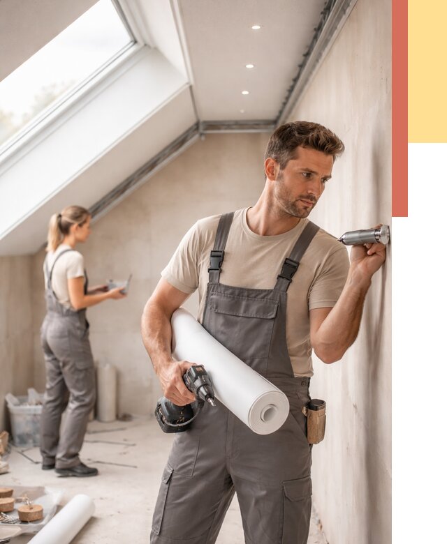 Монтаж натяжного потолка на мансарде в Похвистнево от 3588 руб. | ОТДЕЛОЧНИК-Пхв