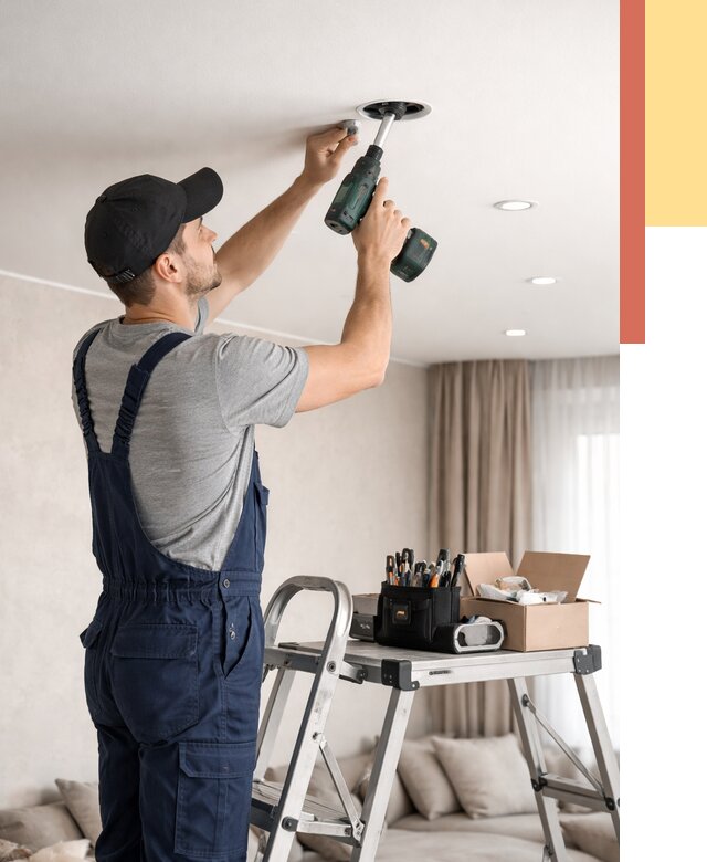 Установка и монтаж точечных светильников в натяжной потолок в Похвистнево от 1845 руб. | ОТДЕЛОЧНИК-Пхв