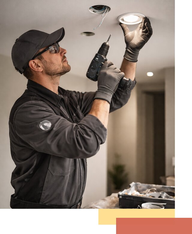 Установка точечных светильников в натяжной потолок в Похвистнево