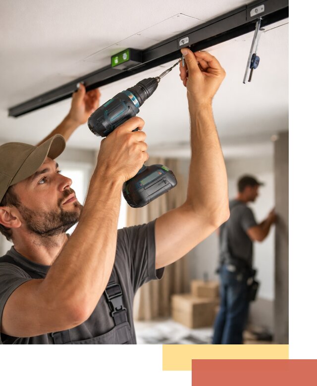 Установка трековых светильников в натяжной потолок в Похвистнево