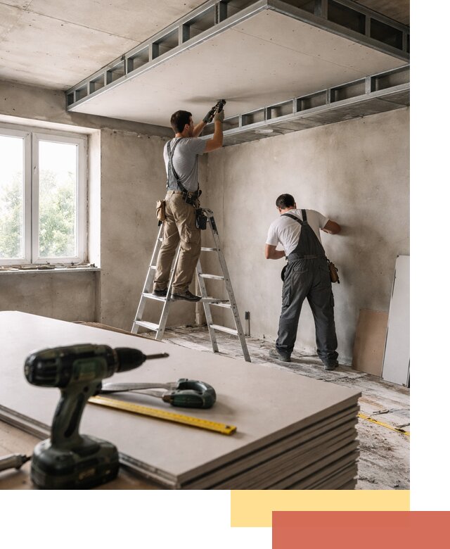 Двухуровневый потолок из гипсокартона в Похвистнево