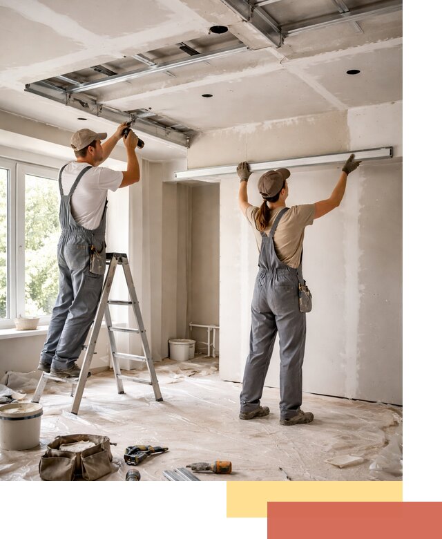 Монтаж многоуровневого потолка из гипсокартона в Похвистнево