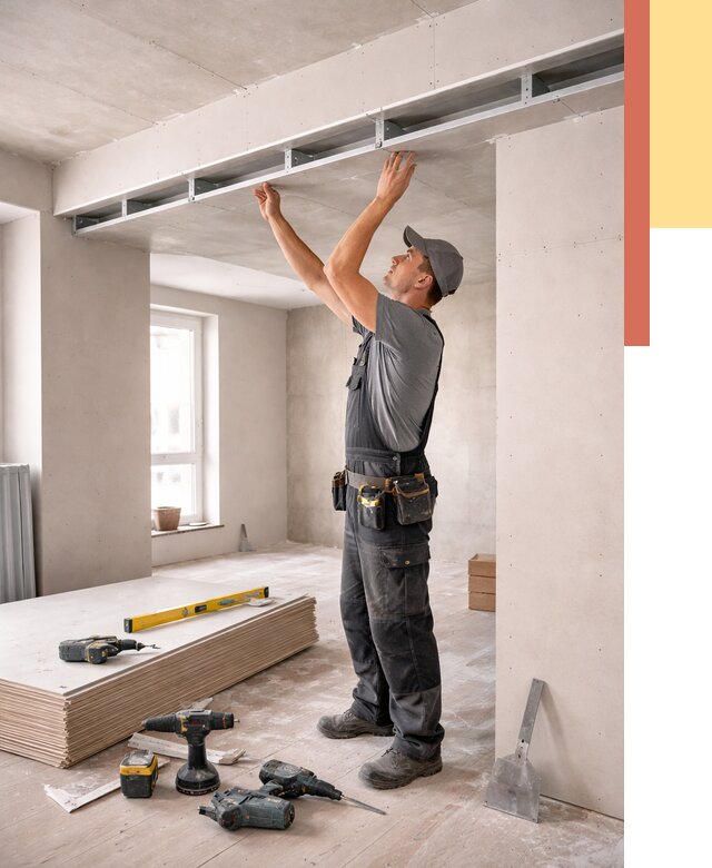 Потолок из гипсокартона с нишей в Похвистнево от 1282 руб. под ключ | ОТДЕЛОЧНИК-Пхв