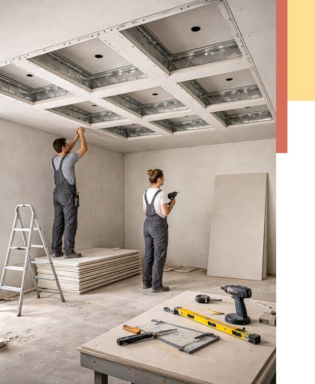 Кессонный потолок из гипсокартона в Похвистнево от 1897 руб. — монтаж и под ключ | ОТДЕЛОЧНИК-Пхв