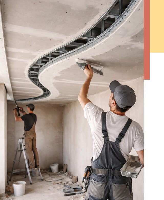 Криволинейный потолок из гипсокартона в Похвистнево от 2153 руб./м2 | ОТДЕЛОЧНИК-Пхв