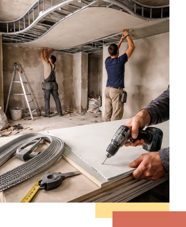 Криволинейный потолок из гипсокартона в Похвистнево — монтаж и отделка