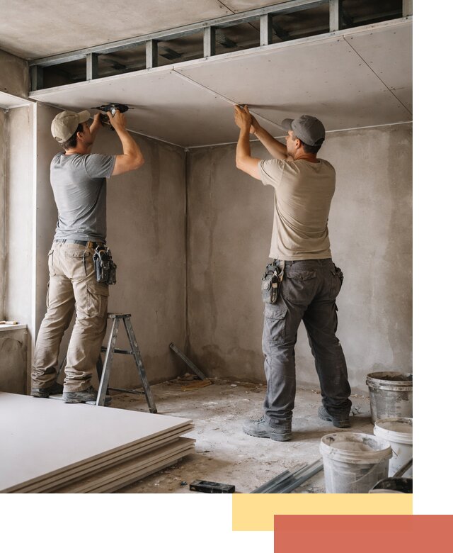 Короб из гипсокартона на потолке под ключ в Похвистнево