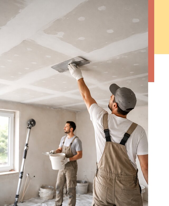 Шпаклевка потолка из гипсокартона в Похвистнево от 3281 руб./м2 — услуги под ключ | ОТДЕЛОЧНИК-Пхв