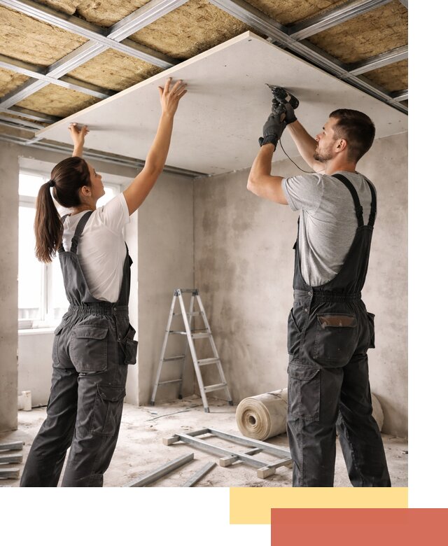 Звукоизоляция потолка из ГКЛ в Похвистнево профессионально и надежно