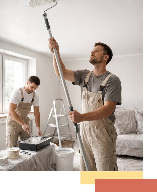 Покраска потолка водоэмульсионной краской в Похвистнево