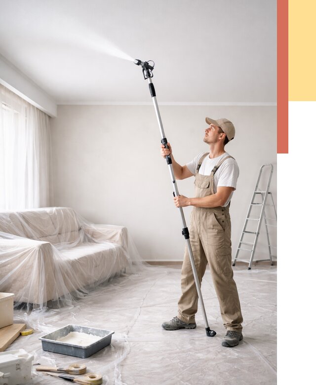 Покраска потолка краскопультом в Похвистнево от 4613 руб. быстро и недорого | ОТДЕЛОЧНИК-Пхв