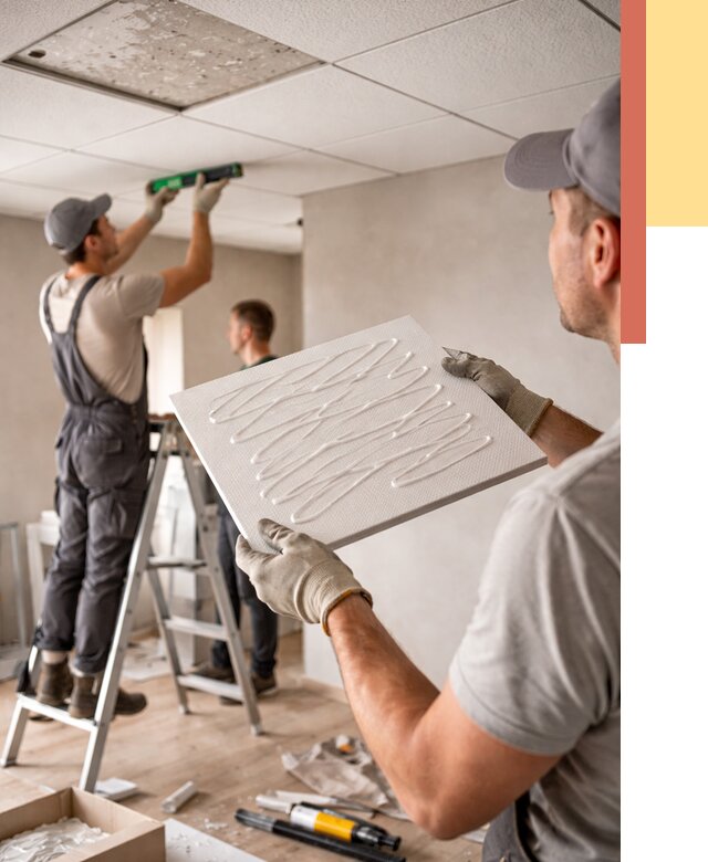 Монтаж потолочной плитки в Похвистнево от 4613 руб. — быстро и недорого | ОТДЕЛОЧНИК-Пхв